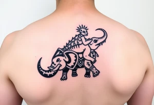 Axolotl riding an elephant tattoo idea