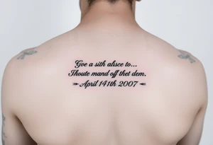 Forearm tattoo that has the Bible verse Isaiah 41:10 and has Roman numerals for April 15th 2007 tattoo idea