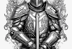 knight heavy armor surrounded tattoo idea