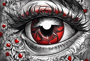 Bloody tears flow from Alucard's eye in Hellsing tattoo tattoo idea