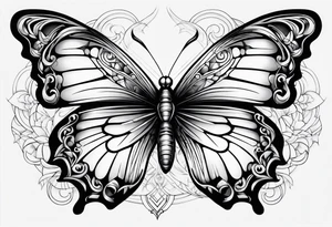 elegant butterfly da vinci tattoo idea