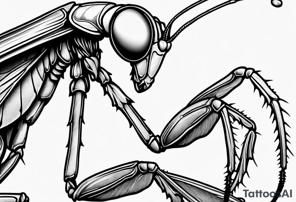Praying mantis giving a cricket a hug tattoo idea