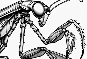 Praying mantis giving a cricket a hug tattoo idea