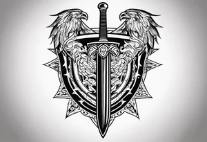 Valhalla sword shield steps tattoo idea