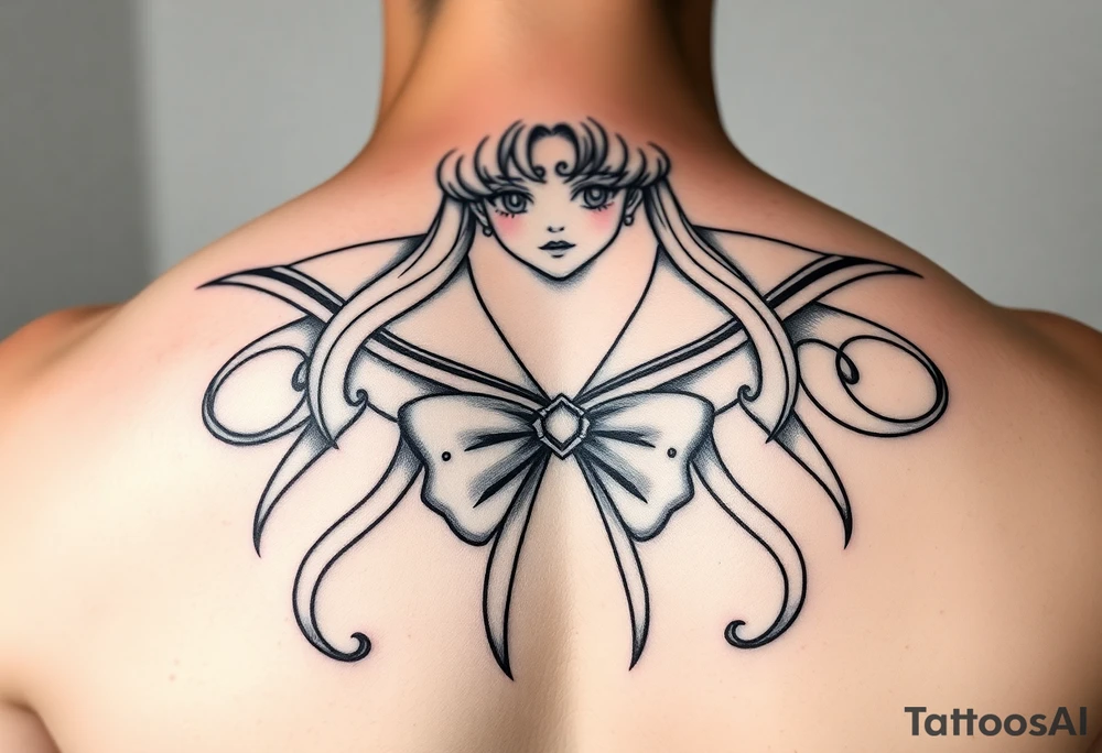full color sailor moon full body feminine tattoo idea
