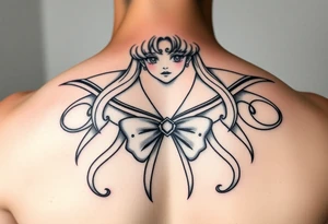 full color sailor moon full body feminine tattoo idea