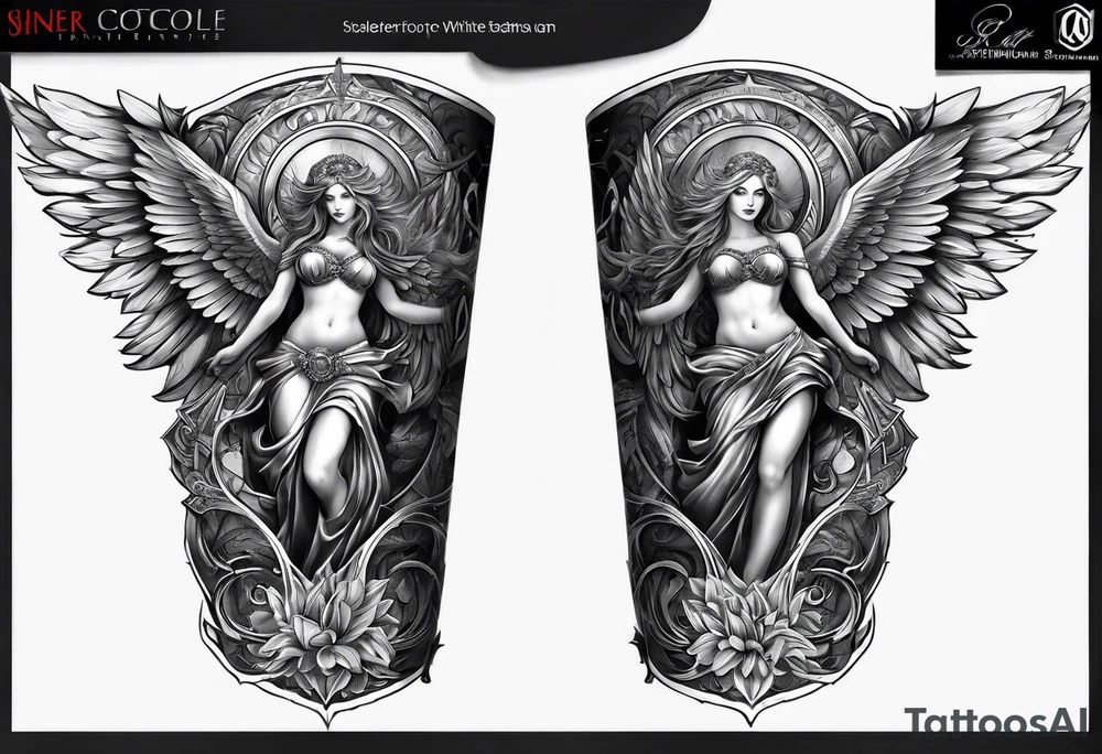 Angelic forearm sleeve that is detailed tattoo idea