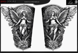 Angelic forearm sleeve that is detailed tattoo idea