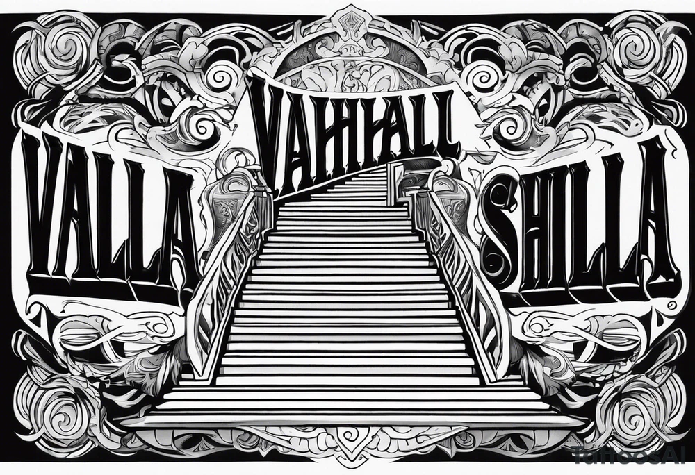 Valhalla sword shield
stairs tattoo idea