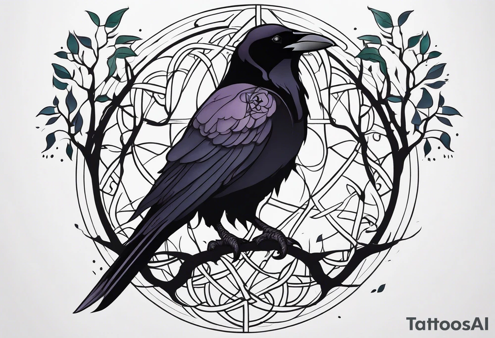 world tree with a raven and knotwork sleeve tattoo tattoo idea world tree with a raven and knotwork sleeve tattoo tattoo idea