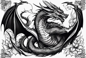 Flying dragon tattoo idea