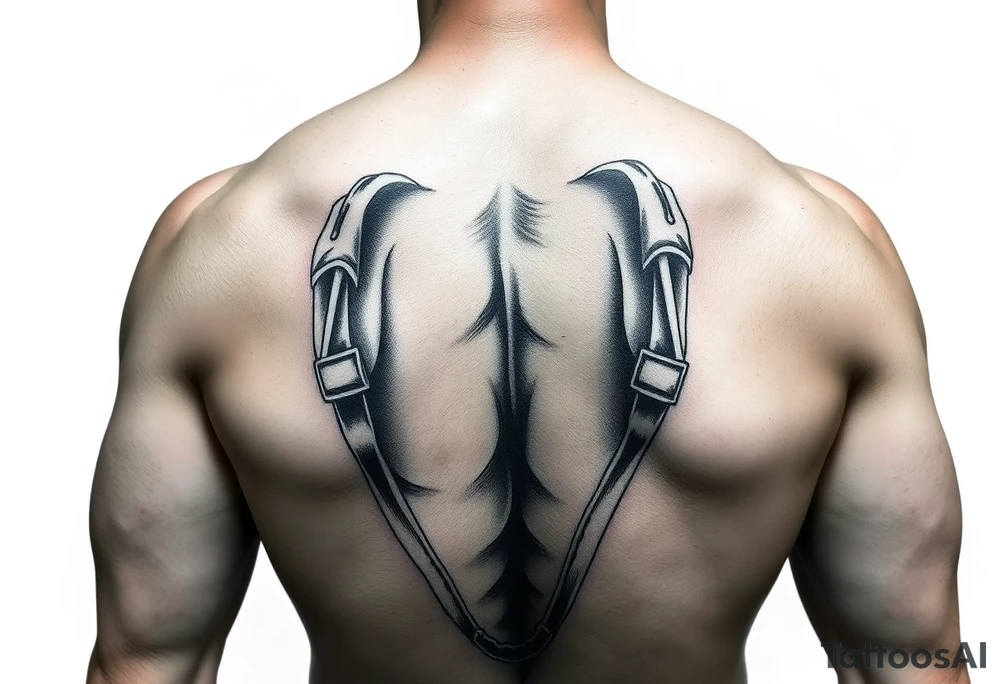 powerful man in a strait jacket tattoo idea