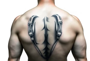 powerful man in a strait jacket tattoo idea