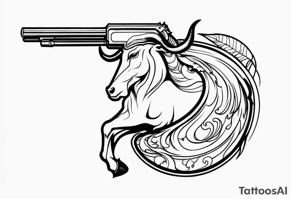 capricorn with a shotgun tattoo idea