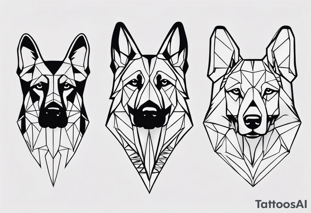 German shepherd face tattoo idea