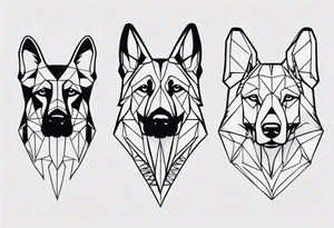 German shepherd face tattoo idea