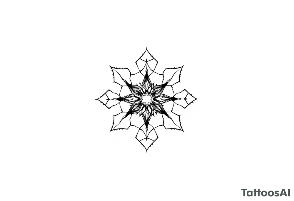 Falling apart hexagonal fractal pattern tattoo idea