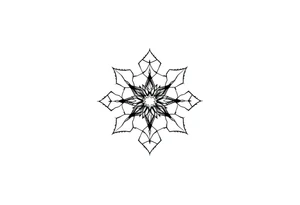 Falling apart hexagonal fractal pattern tattoo idea