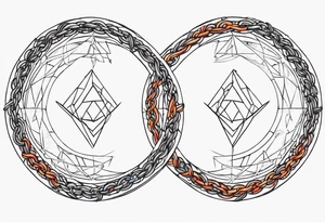 Δ inside a circle made from chain and rope elements. tattoo idea