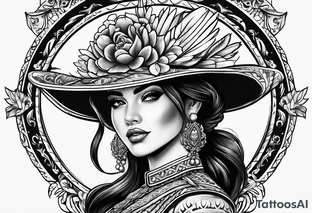 Female Mexican soldier tattoo idea