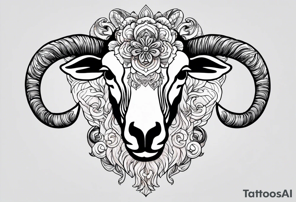 Sheep skull tattoo idea