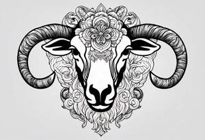Sheep skull tattoo idea