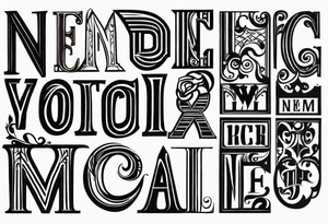 Lettering of the names Oscar Embla Emil tattoo idea