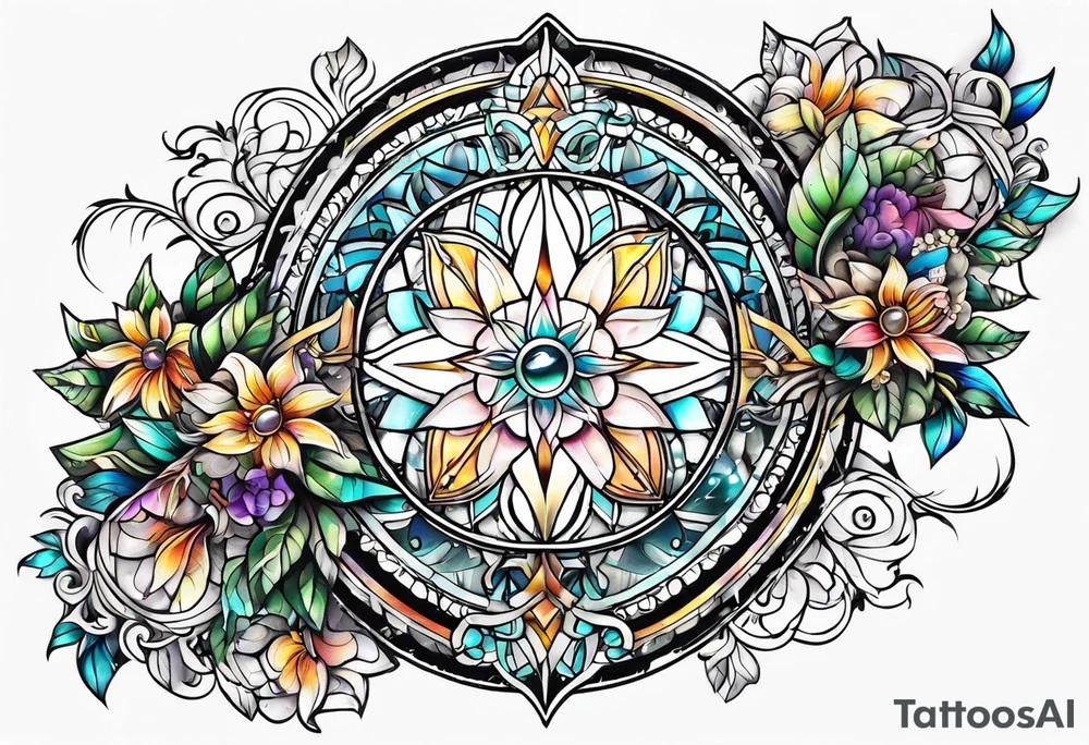 Sun catcher elongated tattoo idea