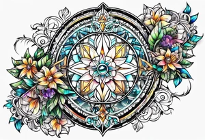Sun catcher elongated tattoo idea
