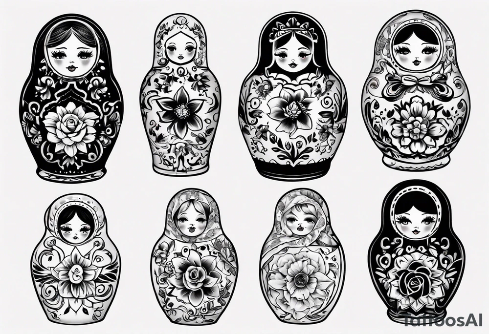 russian dolls tattoo idea