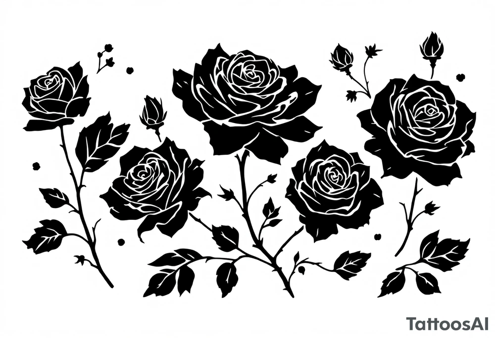 Simple black roses silhouette, no shading or color, for a bold minimalist look. tattoo idea
