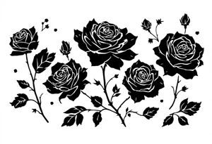 Simple black roses silhouette, no shading or color, for a bold minimalist look. tattoo idea