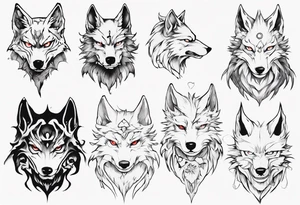 Fantsy wolf anime tattoo idea