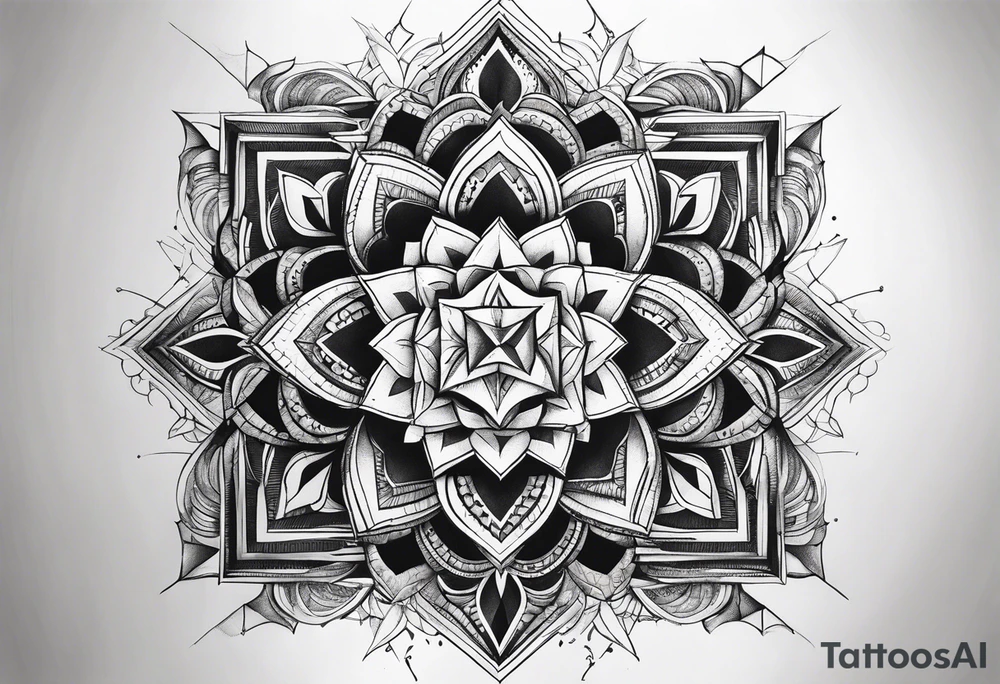 Dotwork Geometry tattoo idea