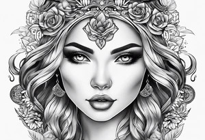 Feminine chest tattoo idea