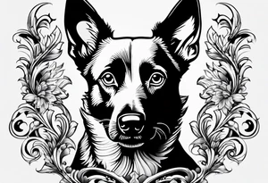 Belgian malinois, Scottish terrier, border collie, papillon tattoo idea