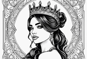 juliette with crown and hearts tattoo idea