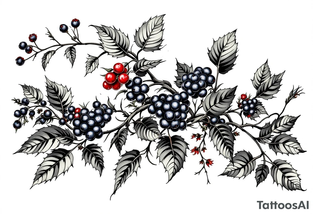 American traditional blackberry vine to wrap around an arm tattoo idea