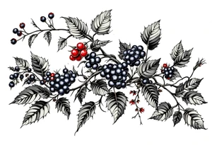 American traditional blackberry vine to wrap around an arm tattoo idea