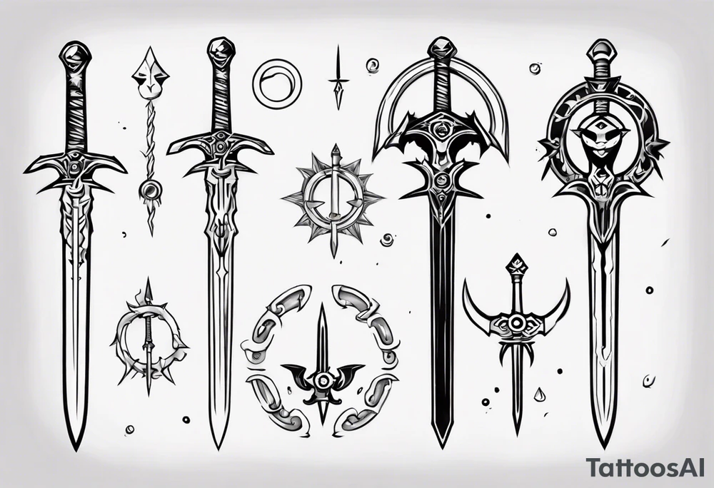 sword with circle around from zelda tattoo idea