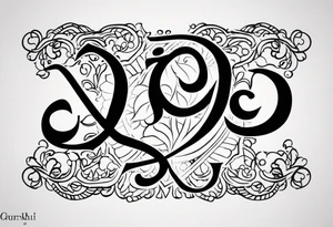 Tattoo ਨਿਰਭਉ ਨਿਰਵੈਰ written in Gurmukhi written text. Add fire and heart to symbolize strength and love tattoo idea