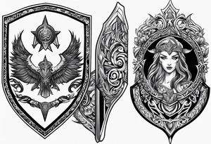 Valhalla sword shield mother tattoo idea