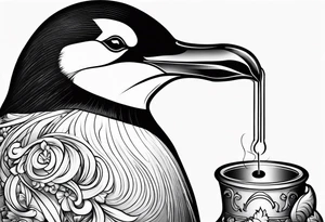 penguin smoking cigarette tattoo idea