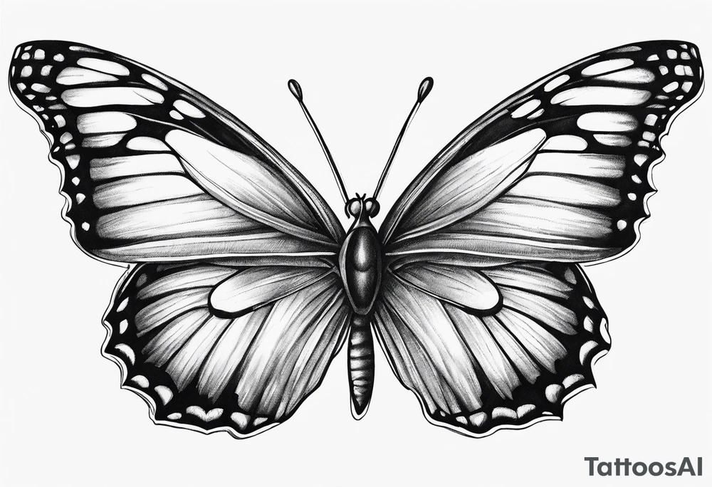 neck butterflies tattoo idea