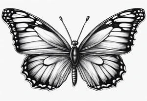 neck butterflies tattoo idea