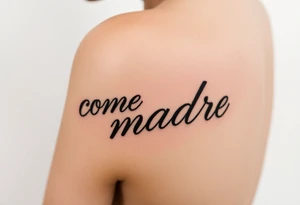 i want the phrase “ come madre” in script writing on a female on the inside of her left arm ontop of her arm crease going across tattoo idea