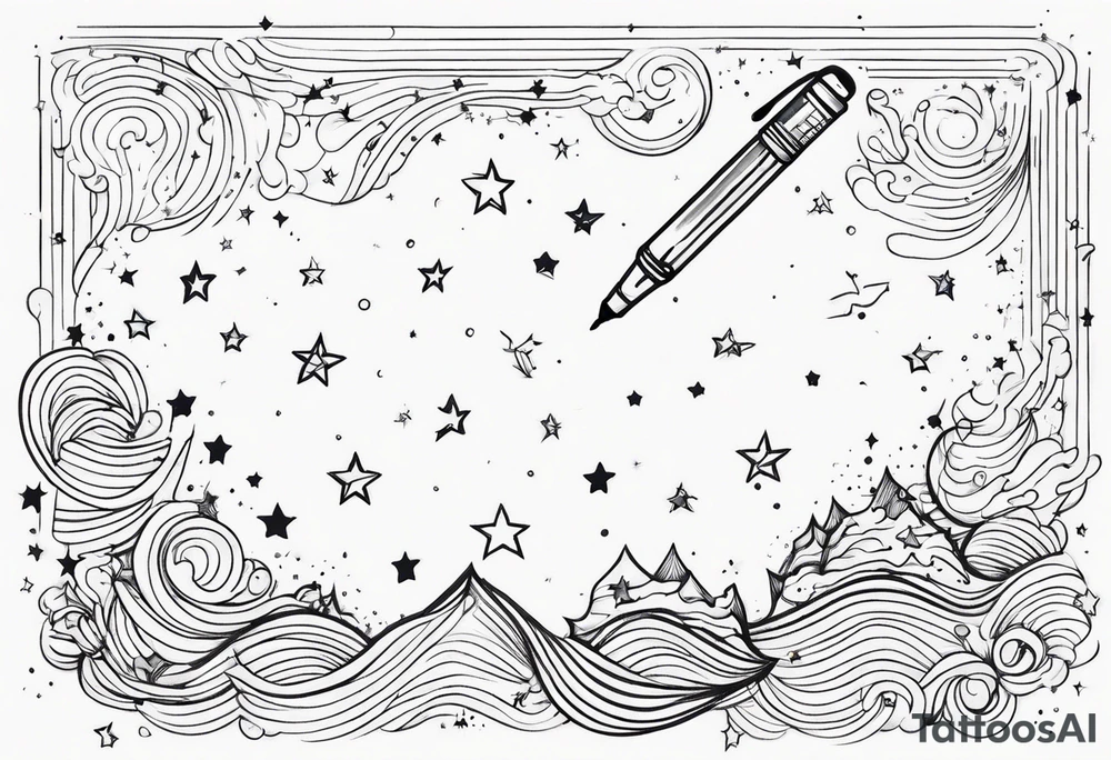 pen in the stars tattoo idea