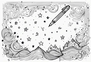 pen in the stars tattoo idea