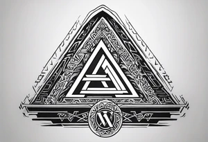Valhalla sword shield valknut stairs tattoo idea
