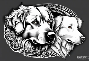 Golden retriever and border collie tattoo idea